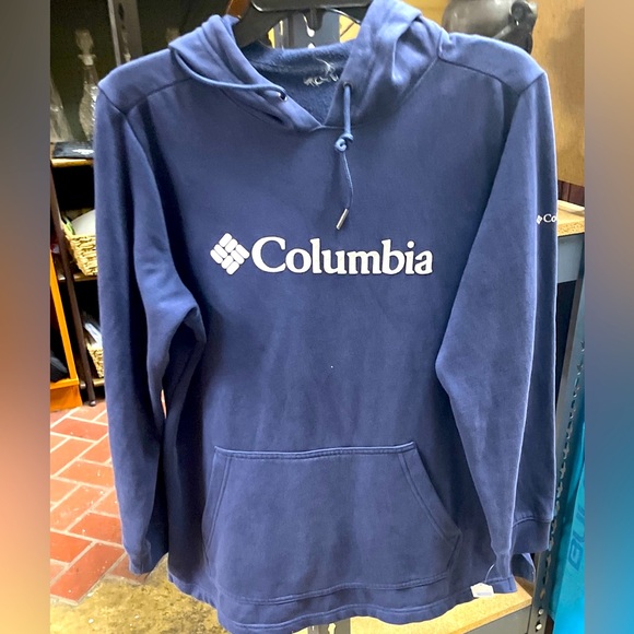 Unisex Large Blue Columbia Hoodie with Pockets - Picture 1 of 1